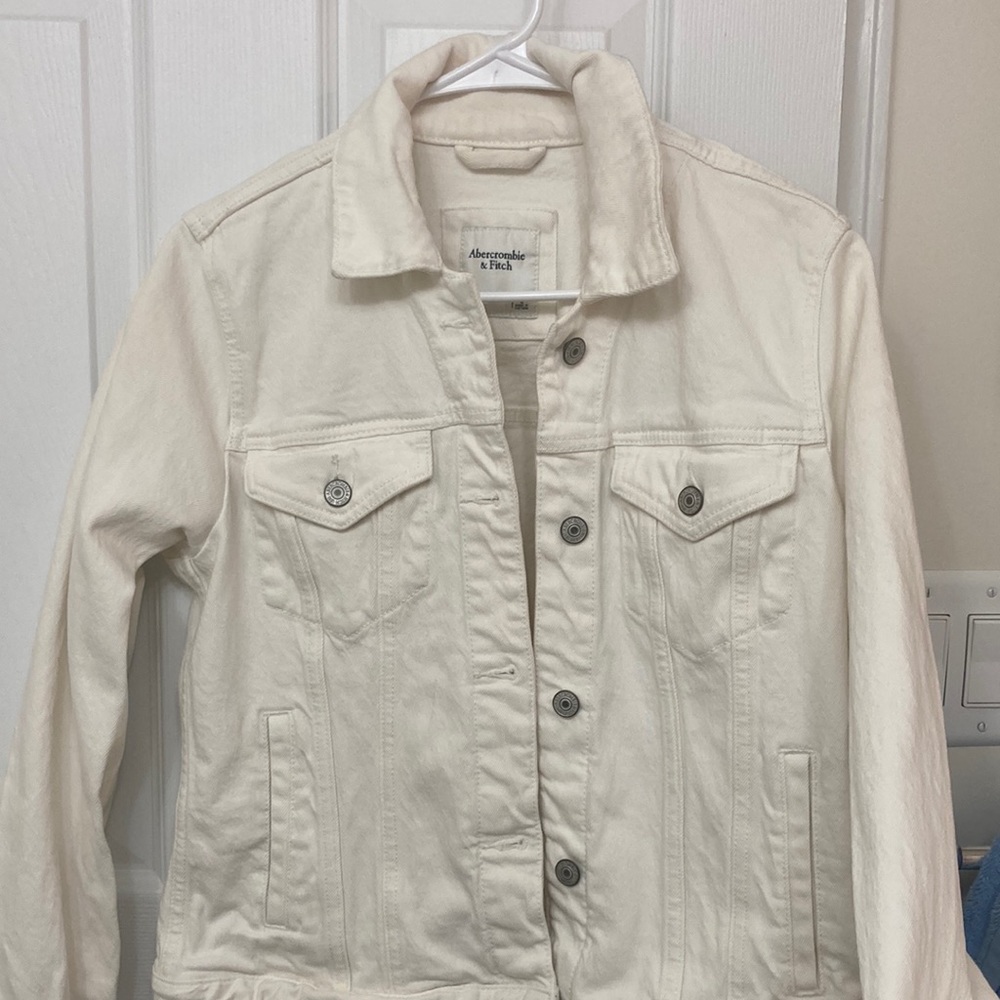 Abercrombie white denim jacket